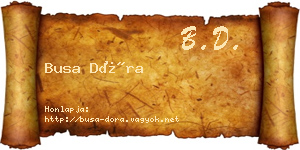 Busa Dóra névjegykártya